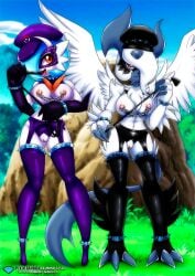 2girls absol absurd_res anthro anthro_only anthrofied axolotl bbmbbf bdsm_gear bondage bondage_outfit bracelet bracelets diamond_level dominatrix domino_mask female female_focus female_human female_pokemon gardevoir hi_res highres human masked_girl mega_absol mega_gardevoir multiple_girls nintendo nipple_chain nipples nude nude_male palcomix pietros_secret_club pokemon pokemon_(anime) pokemon_(game) pokemon_(species) pokepornlive shiny_gardevoir shoes_only spiked_anklet stockings stockings_only studd studded_bracelet studded_collar thighhighs whip whip_marks