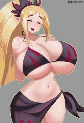 1female 1girls artist_name big_breasts bikini blonde_hair breasts cleric_(disgaea) disgaea disgaea_rpg female gigantic_breasts happy huge_breasts large_breasts light_skin light_skin_female long_hair mewmaster93 nagisa_(disgaea) nippon_ichi_software pale_skin pale_skin_female sole_female twitter_link watermark