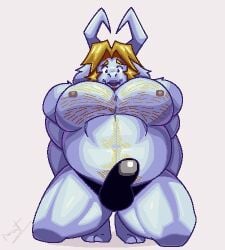 anthro asgore_dreemurr barazoku belly blonde_hair body_hair boss_monster_(undertale) bovid caprine chest_hair clothing digital_media_(artwork) erection feet fur genitals goat hair horn looking_at_viewer low_res male mammal musclegut muscular muscular_anthro muscular_male nipples pinumontbalou pixel_(artwork) pubes simple_background solo spread_legs spreading undertale_(series) underwear