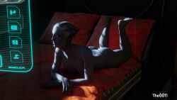 asari in_bed liara_t'soni lying mass_effect panties theooti underwear