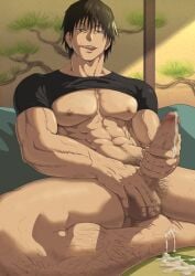 1boy abs balls balls_out bara beating_off big_balls big_penis black_hair body_hair boner bottomless bottomless_male censored_balls censored_penis censored_testicles clothed_masturbation cum cum_on_bed cum_on_hand cum_on_penis cum_on_self cumming cumming_from_masturbation ejaculating ejaculating_cum ejaculation erect_nipples erect_penis erection functionally_nude functionally_nude_male hairy_legs hand_on_penis hard_on indoor_masturbation jacking_off jerking jerking_off jerkingoff jujutsu_kaisen leg_hair male male_focus male_masturbation male_nipples male_only male_orgasm male_pubic_hair manly masculine massaging_balls masturbating_on_bed masturbation muscles muscular muscular_male nipples old_man older_male one-handed_masturbation orgasm pecs penile_masturbation penis penis_out pubic_hair shirt_lift sitting sitting_on_bed solo solo_focus solo_male spread_legs stiffy stroking stroking_cock stroking_penis testicles toji_fushiguro wanking wonart