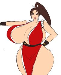 1girls busty curvy dress fatal_fury female female_only king_of_fighters mai_shiranui momiji_(artist) snk solo solo_female