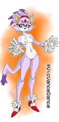 absurd_res anthro blaze_the_cat clothing domestic_cat felid feline felis female genitals gloves handwear hi_res mammal nipples nude pink_body pussy sega solo sonic_(series) sonic_the_hedgehog_(series) tagme vicvance