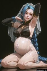 ai_generated arcane arcane_jinx jinx_(league_of_legends) pregnant