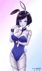 1girls 2018 ahe_gao android arm_under_breasts armpits belly between_breasts big_breasts bimbo black_hair blue_eyes blue_hair bob_cut breasts bunny_ears bunny_tail bunnysuit cameltoe clothed cutout dated demi_(subverse) detached_collar fake_ears female female_only gynoid half-closed_eyes heart heart-shaped_pupils midriff myo_(artist) navel necktie_between_breasts purple_hair purple_skin pussy robot robot_girl saliva see-through shiny_skin short_hair smile solo subverse tail text thin_waist tongue tongue_out watermark