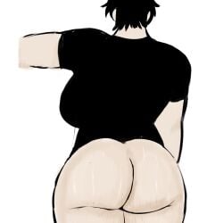 1girls ass ass_focus big_ass big_breasts black_hair bottomless breasts female female_focus female_only huge_ass huge_breasts oc shirt short_hair solo solo_female solo_focus sweat sweating sweaty sweaty_ass sweaty_body tall_female taller_female thick thick_ass thick_thighs tomboy unknownbag