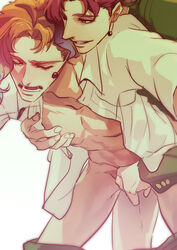 2boys anal dual_persona earrings gay handjob implied_sex jewelry jojo's_bizarre_adventure multiple_boys noriaki_kakyoin orange_hair penis red_hair sekisei selfcest sex stardust_crusaders yaoi