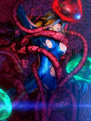 1girls 3d after_oral blonde_hair breasts clothed_sex clothing female iryda large_breasts long_hair metroid metroid_(creature) navel nintendo nipples open_mouth parasitic_possession penetration penis_tentacles pussy rape red_tentacles restrained samus_aran shiny spread_legs tentacle tongue torn_clothes vaginal_penetration wet zero_suit zero_suit_samus