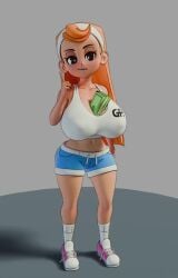 1girls 3d animated big_breasts goldie_platz huge_breasts orange_hair plantpenetrator red_hair shortstack tagme video
