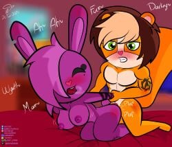 bunny_girl doggy_style female furry happy_tree_friends htf muscular oc squirrel