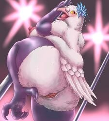 2015 anthro avian beak big_breasts bird breasts bubonikku edit feathers female nipples non-mammal_breasts nude overweight pigeon pussy solo uncensored