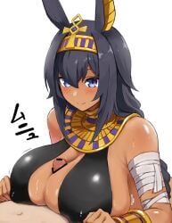 anubian_jackal nipple_bulge oc sideboob titjob yokosuji_coyote