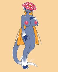 alien big_breasts breasts felid feline female flower furball gem genitals hi_res horn mammal nipples nokuri plant pussy tail tail_mouth unusual_anatomy unusual_tail vines vulva