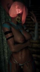 1girls 3d 4k areolae breast_squeeze breasts crashbanditkut dark-skinned_female dark_elf dark_skin dungeon earrings elf eyebrow_piercing female female_focus fit fit_female full_body_tattoo golden_piercing hi_res high_resolution highres muscular muscular_female navel navel_piercing nipple_piercing nipples nose_piercing original original_character piercing pink_eyes pink_hair purple_lipstick solo tattoo tattoos virt-a-mate virtamate