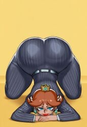 ai_generated arched_back ass ass ass_up booty breasts breasts face_down_ass_up gigantic_ass lubbasdump mario_(series) massive_ass nintendo pinstripe_pattern pinstripe_suit princess_daisy wide