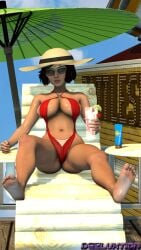 3d beach bioshock bioshock_infinite busty dezluxtion elizabeth_comstock hourglass_figure tagme wide_hips