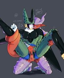 alien_humanoid backshots bondage cell_(dragon_ball) cock cuntboy demon dragon_ball dragon_ball_z horn humanoid intersex janemba male penis perfect_cell pussy squirting tail tongue tongue_out vaginal_penetration