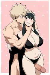 1boy ai ai_generated bakugou_katsuki big_ass big_breasts big_penis black_hair black_lipstick blonde_hair busty cheating cheating_girlfriend cheating_wife choking cleavage crossover cute envia female flirting katsuki_bakugou lipstick muscular my_hero_academia netorare ntr older_female romantic romantic_couple short_hair spiky_hair spy_x_family thick_thighs thigh_sex yor_briar yor_forger younger_male