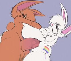 anal anal_sex animal_humanoid anthro anus anus_outline ass balls big_balls big_butt big_ear big_ears big_penis butt_focus butt_grab candy carbanogg dessert duo ear_piercing ear_ring eyewear femboy food fur genitals glasses hand_on_butt hi_res huge_cock humanoid lagomorph lagomorph_humanoid lgbt_pride lollipop looking_at_another looking_pleasured lying male male/male mammal mammal_humanoid paws penetration penis piercing pride_color_flag pride_colors ring_piercing round_glasses scut_tail short_tail tail thick_thighs white_body white_fur