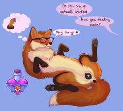animal_genitalia animal_penis animal_vulva anus balls bodily_fluids canid canine canine_genitalia canine_penis canine_vulva cum female feral fox genital_fluids genitals hi_res mammal milkypaws paws penis red_fox solo true_fox