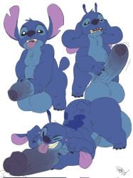 2025 4_fingers 4_toes alien antennae_(anatomy) anthro ass back_markings balls balls_expansion big_balls big_penis biped black_eyes blue_body blue_fur blue_nose bodily_fluids chest_tuft claws closed_eyes digital_drawing_(artwork) digital_media_(artwork) dipstick_antennae disney drooling ears_down english_description erection expansion experiment_(lilo_and_stitch) feet finger_claws fingers flat_colors fur genital_expansion genital_fluids genitals glans grin hand_on_head head_tuft hi_res huge_balls huge_cock hyper hyper_balls hyper_genitalia hyper_penis lilo_and_stitch looking_pleasured male male_only markings maxpany multicolored_antennae notched_ear open_mouth penis penis_expansion pivoted_ears precum purple_glans purple_tongue saliva signature simple_background smile solo standing stitch_(lilo_and_stitch) toe_claws toes tongue tongue_out tuft vein veiny_penis white_background