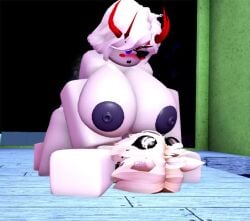 1boy 1girls 3d animated big_areola big_breasts catboy cowgirl_position cum_inside female longer_than_30_seconds myusuario purple_eyes red_horns roblox roblox_game roblox_studio robloxian shorter_than_one_minute sound tagme vaginal_penetration video white_hair white_skinned_female whorblox_adventure