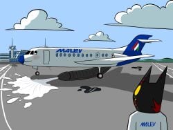 4:3 absurd_res aircraft airplane airport anonymous_artist anthro big_penis duo felid feline genitals hi_res huge_cock hyper hyper_genitalia hyper_penis living_machine living_vehicle machine male male/male mammal penis vehicle