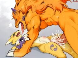 animal_genitalia animal_penis anthro anthro_on_anthro anthro_penetrated anthro_penetrating anthro_penetrating_anthro bandai_namco barazoku big_penis black_sclera blush bodily_fluids canid canine canine_genitalia canine_penis cum cum_in_ass cum_inside cum_on_own_penis cum_on_penis cum_on_self cum_on_tongue cum_splatter cum_while_penetrated cumshot digimon digimon_(species) duo ejaculation felid feline female first_person_view fox fox_girl genital_fluids genitals hands-free hi_res humanoid_genitalia jemmily knot looking_at_viewer lynx lynxmon male male/female male/male male_anthro male_penetrated male_penetrating male_penetrating_male mammal muscular muscular_male neon open_mouth open_smile orgasm pecs penetrating_pov penetration penis pusshumanoid_penis pussy renamon sex smile tomoe_(symbol) tongue tongue_out vein veiny_penis vulva water