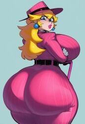 ai_generated ass ass booty breasts breasts gigantic_ass lubbasdump mario_(series) massive_ass nintendo pinstripe_pattern pinstripe_suit princess_peach wide