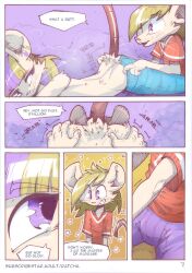 anthro blush brother_(lore) brother_and_sister_(lore) clothed clothing comic duo ear_piercing english_text female fur hair hi_res incest_(lore) iris_(ratcha) male male/female mammal mouse murid murine nude piercing ratcha rodent sibling_(lore) sister_(lore) skye_(ratcha) text twins_(lore)