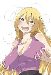 1girls bare_chest bare_shoulders big_breasts black_skirt blonde_hair blue_eyes boruko boruto:_naruto_next_generations bracelets breast_grab breasts busty canon_genderswap cleavage clothing dress exposed_shoulders eyelashes facial_markings female female_only fondling fondling_breast gender_transformation genderswap_(mtf) grabbing_own_breast hair_down hands_on_breasts horny indoors long_hair mitieru naruto naruto_(series) no_bra no_bra_under_clothes off_shoulder oppai pencil_skirt pinup plain_background revealing_clothes rule_63 rule_63 self_fondle sexy_no_jutsu simple_background skirt smile solo tight_skirt uzumaki_boruto whisker_markings whiskers white_background