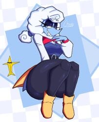 big_ass big_breasts big_butt big_thighs big_titties blue_skin chuyy clothing curvaceous curvaceous_female curvaceous_figure curvy curvy_figure curvy_hips deltarune elnina_(deltarune) female female_focus female_only looking_at_viewer short_hair white_hair