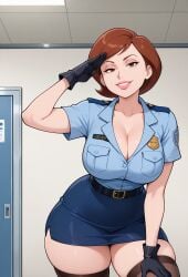 ai_generated big_ass big_breasts big_butt cartoon cartoon_character cartoon_milf cartoon_mom cleavage elastigirl female gloves helen_parr mature_female mature_woman milf mommy mother police_uniform policewoman robotkesh seductive short_skirt solo solo_female stockings teasing the_incredibles thick_thighs uniform wide_hips