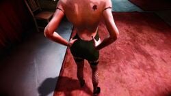back_tattoo digital_extremes_(2k_games) green_dress green_eyes heels high_heels hooker prostitution red_hair stockings the_darkness_2_(2007) venus_(the_darkness_2) video_games