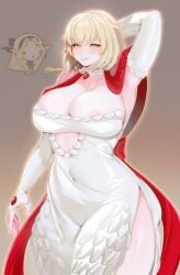 1girls areola_slip breasts chaichne dress dungeon_meshi falin_touden female female_focus female_only large_breasts light-skinned_female light_skin looking_at_viewer solo thick_thighs thighs wide_hips