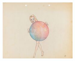 1girls barefoot breasts bubble concept_art female merrie_melodies nude official_art sally_strand tagme