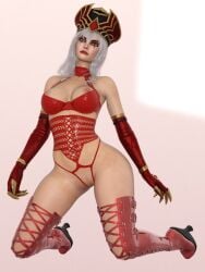 1girls 3d big_breasts blizzard_entertainment female female_only high_heels human human_(world_of_warcraft) light-skinned_female light_skin lingerie pussy sally_whitemane solo thick_thighs titanms voluptuous voluptuous_female warcraft white_hair wide_hips world_of_warcraft