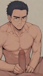 2boys :| ai ai_generated black_eyebrows black_eyes black_hair captain_kuro dick east_blue_saga glasses holding_penis males males_only naked naked_males nude nude_males one_piece penis pov quinzo11 self_upload short_hair shounen_jump toei_animation white_background