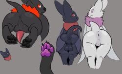 anthro anus ass backsack balls bat black_body black_fur brother_(lore) brother_and_sister_(lore) claws digital_media_(artwork) duo female fluffy fur genitals male mammal moonbat nico_(moonbat) nila_(moonbat) nude pawpads paws penis pink_body pink_eyes pink_fur pink_pawpads presenting presenting_anus presenting_hindquarters presenting_vulva raised_tail red_body red_eyes red_fur sibling_(lore) simple_background sister_(lore) smile tail tail_anus vulva white_body white_fur yutz_(artist)