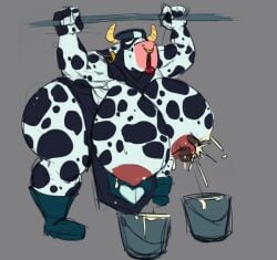 ahe_gao animal_humanoid anthro bent_over big_breasts bigbun_3 bodily_fluids boots bovid bovid_humanoid bovine bovine_humanoid breast_milking breast_squeeze breasts bucket cattle cattle_humanoid clothing container disembodied_hand facial_piercing female footwear gown headgear headwear holding_railing huge_breasts humanoid lactating lips looking_pleasured mammal mammal_humanoid milk nipple_fetish nipple_pinch nipple_play nose_piercing piercing pinch shoes solo squeezing sweat thick_bottom_lip thick_thighs