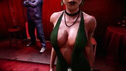breasts breasts breasts digital_extremes_(2k_games) earrings green_dress green_eyes hooker necklace prostitution red_hair tagme the_darkness_2_(2007) venus_(the_darkness_2) video video_games