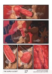 2boys anal anal_sex animal_genitalia animatronic anthro ass bear blush bodily_fluids canid canine dialogue english_text erection five_nights_at_freddy's fnaf fox foxy_(fnaf) freddy_(fnaf) furry gay gay_sex internal_view legs_up living_machine looking_pleasured male male/male male_only mating_press nick7005 nude on_back penetration robot scottgames sex small_dom_big_sub spread_legs sweat sweating text_on_shirt