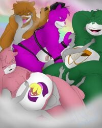 4:5 accessory anal anal_sex anthro armpit_hair armpit_sniffing bear between_thighs bodily_fluids body_hair care_bears cigar cigar_smoke clothing cock_ring cuddle_bear_(fledgedragonfox) daddy_bear_(fledgedragonfox) drone drooling fledgedragonfox french_kissing genitals group humanoid jewelry kissing lactating leather leather_bear_(fledgedragonfox) leather_clothing leather_topwear male male/male male_lactation mammal musky_bear_(fledgedragonfox) oral oral_penetration overweight overweight_male penetration penis penis_accessory penis_jewelry saliva saliva_on_tongue saliva_string smoke sniffing topwear