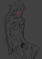 body_hair butch butcher_vanity_(synthesizer_v) completely_nude cum flaccid_after_cumming flaccid_penis forsaken_(roblox) friday_the_13th futanari gray_background hairy_arms hairy_female hockey_mask long_hair masked_female masked_futa mastectomy_scar naked_female penis pubic_hair roblox scars scars_all_over self_upload sketch top_surgery_scars transfem transgender_woman uncolored vanity_jason yurilover700
