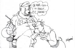 anthro baloo bear disney female fur furry male mammal monochrome penis rebecca_cunningham straight talespin testicles wolfwood