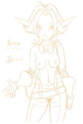 1girls 2006 2d breasts jak_and_daxter jive keira_hagai monochrome solo tagme