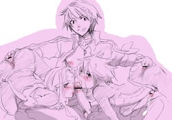 1girls 2boys anal_fingering bisexual both_sexes_in_same_situation censored darry_adai femboy gimmy_adai girly inochi_wazuka male multiple_males penis simon_(tengen_toppa_gurren_lagann) tagme tengen_toppa_gurren_lagann threesome yaoi