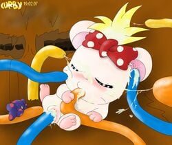 1girls 2007 blush cum curby hamtaro_(series) lazuli_(hamtaro) pussy tagme tentacle