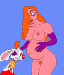 1boy 1girls animated areola arm_gloves breasts closed_eyes disney eyeshadow female furry gif hair_covering_nipple hair_over_one_eye hand_on_pregnant_belly heart-shaped_pupils human husband_and_wife jessica_rabbit lipstick long_hair long_red_hair lowres male married_couple nipples pregnant pubic_hair red_hair red_pubic_hair roger_rabbit who_framed_roger_rabbit