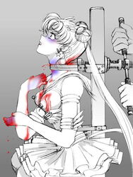 1girls affront_to_nature asphyxiation bishoujo_senshi_sailor_moon blood breasts broken_fingers brutal clothing eternal_sailor_moon execution female female_focus garrote gore guro killing medium_breasts monochrome murder nipples no_fingers raimu_(artist) rough_sketch sailor_moon skirt snuff strangling tagme usagi_tsukino